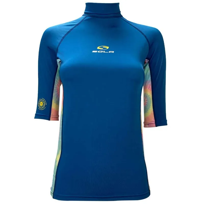 Sola Ladies Short Sleeve Rash Vest Blue